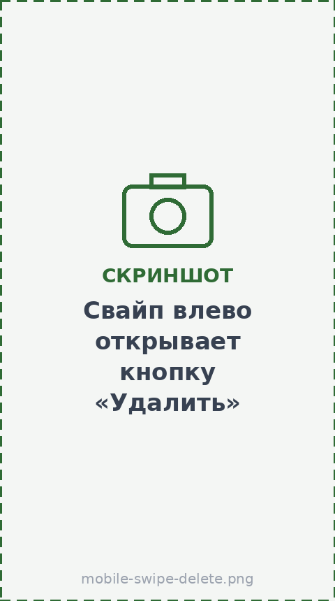 Свайп для удаления
